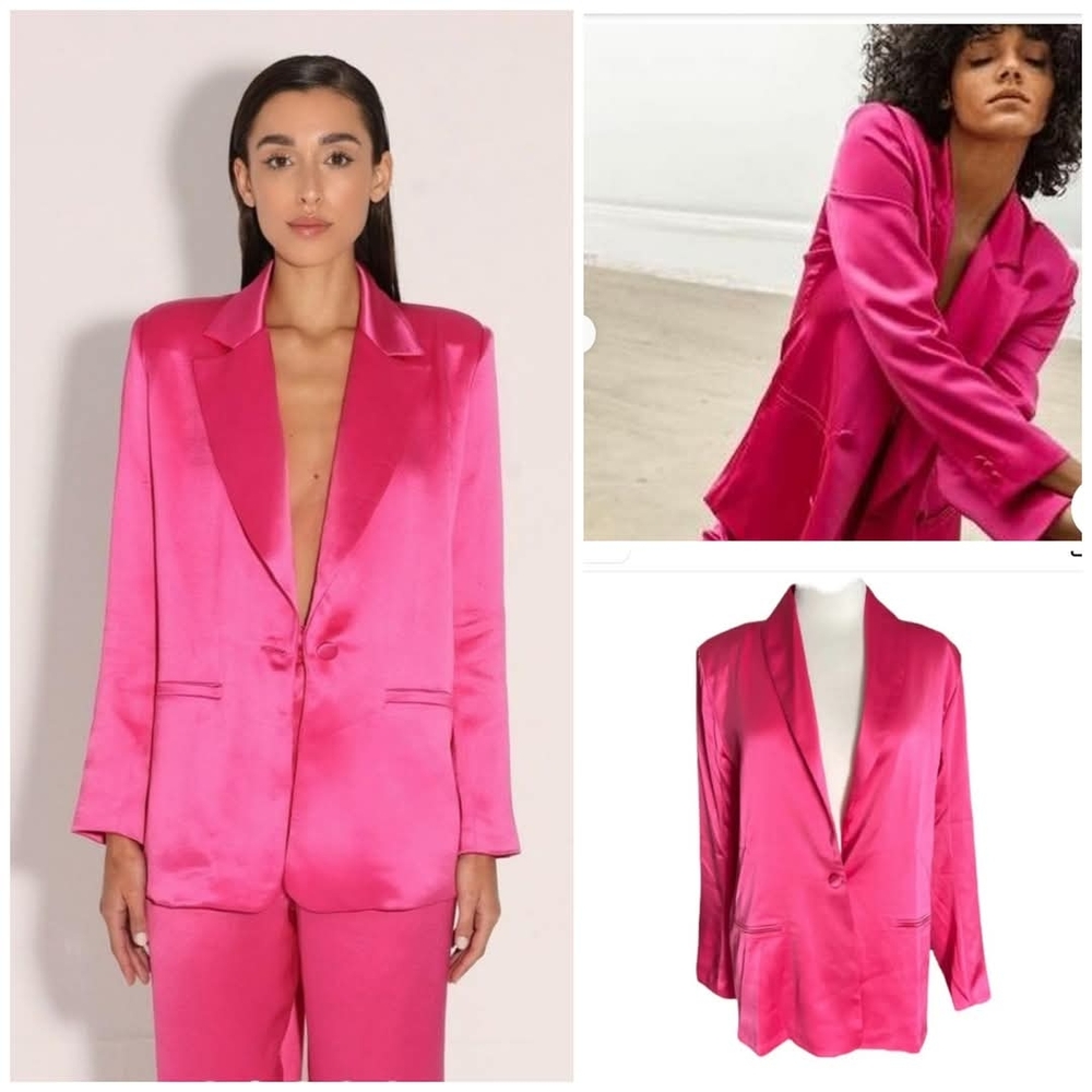 Women's Pink Satin Blazer